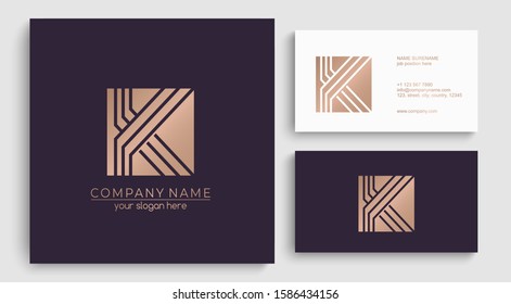 Letter K logo or monogram. blank for business card. For your business. Vector sign.