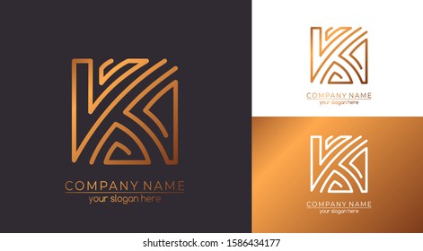 Letter K logo or monogram. blank for business card. For your business. Vector sign.
