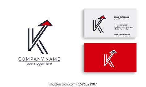 Letter K logo or monogram. blank for business card. For your business. Vector sign.