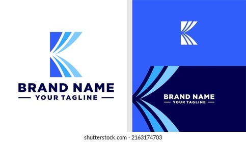 LETTER K LOGO MONOGRAM BLUE SKY EDITABLE