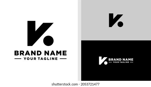 LETTER K LOGO MONOGRAM GEOMETRIC SHAPE EDITABLE