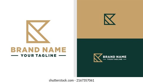 LETRA K LOGO MONOGRAM LUXURY LINEA EDITABLE