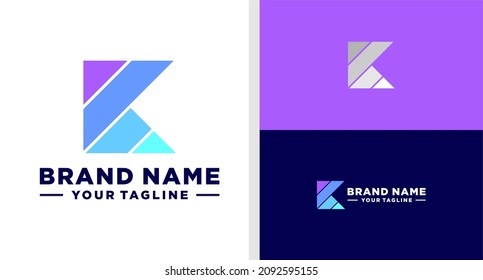 LETTER K LOGO MONOGRAM MODERN GEOMETRIC EDITABLE