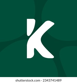 Letra K Logo Natural Shape Identity. Marca floral inicial K Logotipo de logotipo sencillo y plano de un monograma minimalista Resumen Vector de logotipo premium para empresas, moda, perfume, marca natural