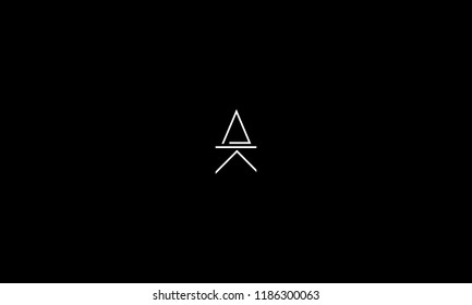 LETTER A AND K LOGO WITH NEGATIVE SPACE EFFECT FOR LOGO DESIGN OR ILLUSTRATION USE