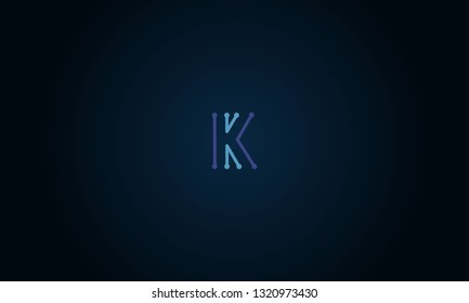 LETTER K LOGO WITH NEGATIVE SPACE EFFECT FOR LOGO DESIGN OR ILLUSTRATION USE