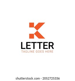 letter k logo plus negative space house logo template 