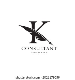 letter k logo and quill
.combination of letter k and vector quill .perfect for logos of legal consultants, lawyers, and more