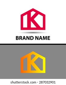 Letter k logo, real estate symbol
