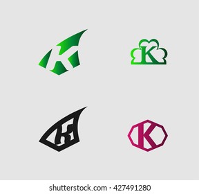 Letter K logo set

