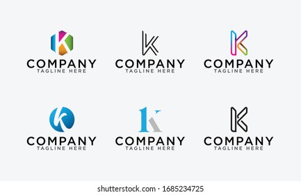 Letter K logo set abstract vector letter K logo set template