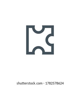 Buchstabe K-Logo in Form eines Puzzles