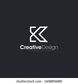 Letter K logo, shape symbol, Black and White color, Technology and digital abstract dot connection