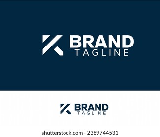 The letter K logo is in the shape of an upward arrow. Suitable for businesses in the digital technology sector.