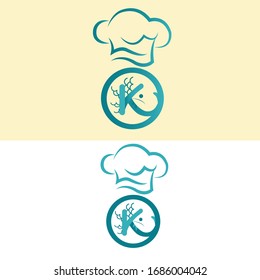 letter k logo shaped fish, modern, minimalist, simple