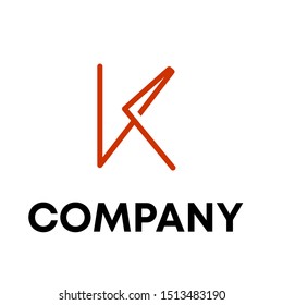 letter K logo sign vector for all company