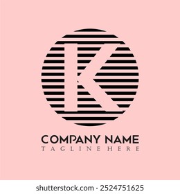 El logotipo de la letra K con un estilo simple y elegante es adecuado para su uso por varias empresas o para uso personal