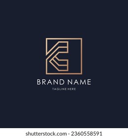 letter K logo simple monogram initial technology creative line design luxury golden style by a99ide