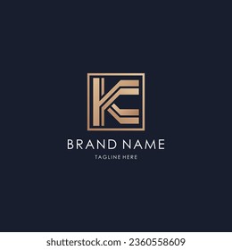 letter K logo simple monogram initial tech creative line design luxury golden style by a99ide