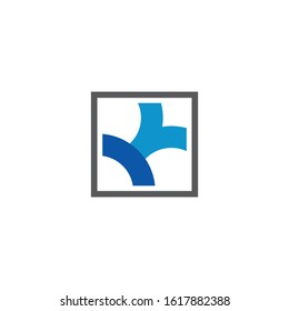 letter k logo, square design vector element template