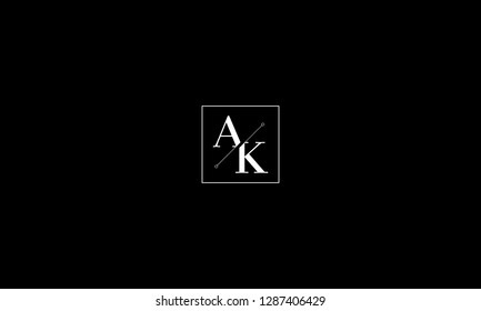 LETTER A AND K LOGO WITH SQUARE FRAME FOR LOGO DESIGN OR ILLUSTRATION USE