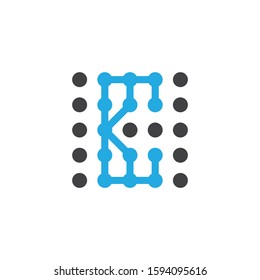 Letter k logo style line art abstract