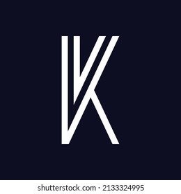 Plantilla de logotipo de letra K Ilustración de vectores abstractos - líneas Plantilla de diseño de vectores de logotipos