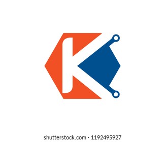 Letter K Logo Template Design Vector, Emblem, Concept Design, Creative Symbol, Icon