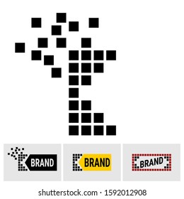 Letter K logo template with four alternatives. Creative logos with pixel dot design style. Can be use as symbol and icon for your business identity.