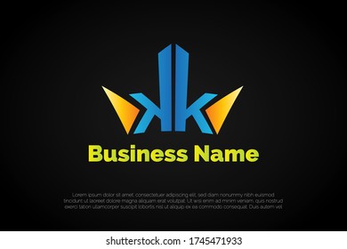 Letter K Logo Template, Initial Letter Logo For Your Company Name, Alphabet Logo Template Ready For Use, Modern Initial Logo
