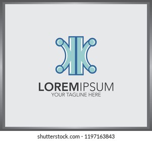 Letter K logo template. two k letter design icon