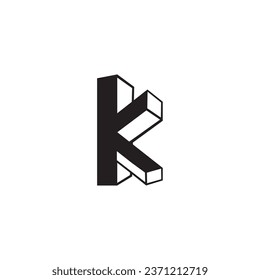 letter K logo template vector abstract design building illustration