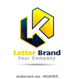 letter K. logo template. Vector business icon. Corporate branding identity design illustration for your company. Creative abstract concept.