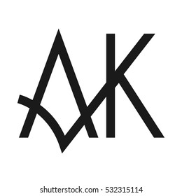 letter A and K logo vector