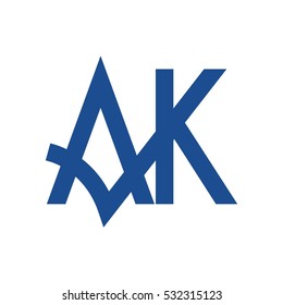 letter A and K logo vector