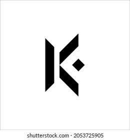 Letter K logo vector in black color