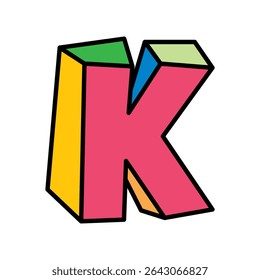 letter K logo vector colorful playful isolated on white background