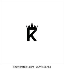 letter k logo vector crown template
