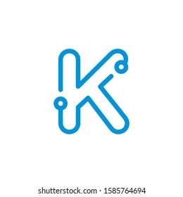 
Letter K Logo Vector, Digital Technology Logo Vector 001