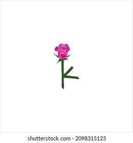 plantilla de flor vectorial de logotipo de letra k
