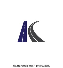 Letter K Logo Vector Illustration Of Road Transportation Design