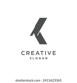 Letter K logo vector illustration idea with creative concept