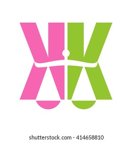 letter k logo vector. law scale icon.
