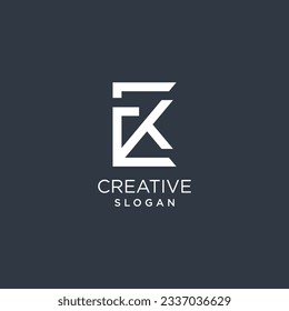 Letter K logo vector with modern creative and simple idea