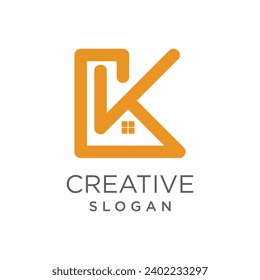 Letra K logo vector con concepto moderno creativo y idea simple