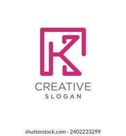 Letter K logo vector with modern concept creative and simple idea