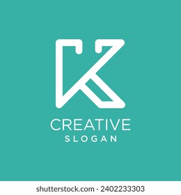 Letra K logo vector con concepto moderno creativo y idea simple