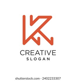 Letter K logo vector with modern concept creative and simple idea