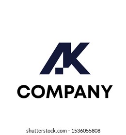 letter A K logo vector sign template