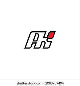letter a k logo vector template line